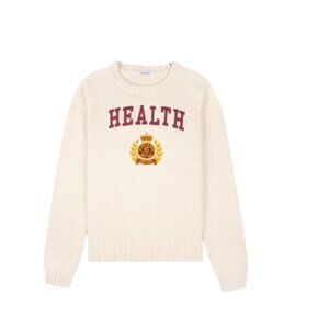SPORTY & RICH NY Health Crest Knitted Sweater New w/ Tags